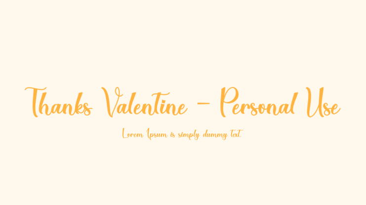 Thanks Valentine - Personal Use Font