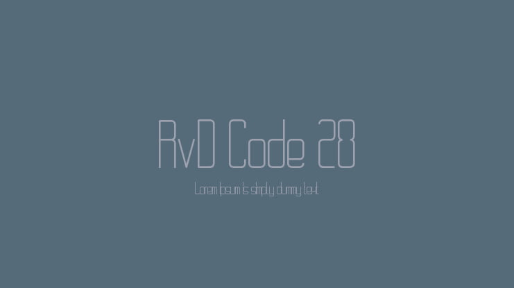 RvD Code 28 Font