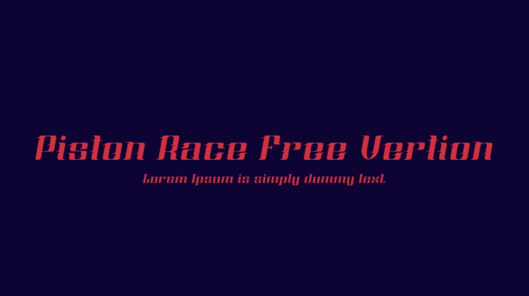 Piston Race Free Vertion Font