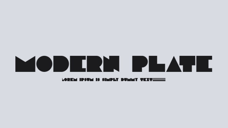 Modern plate Font