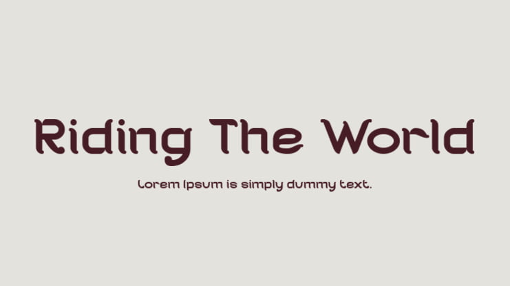 Riding The World Font Family