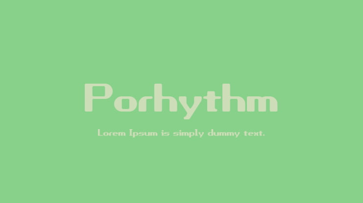 Porhythm Font