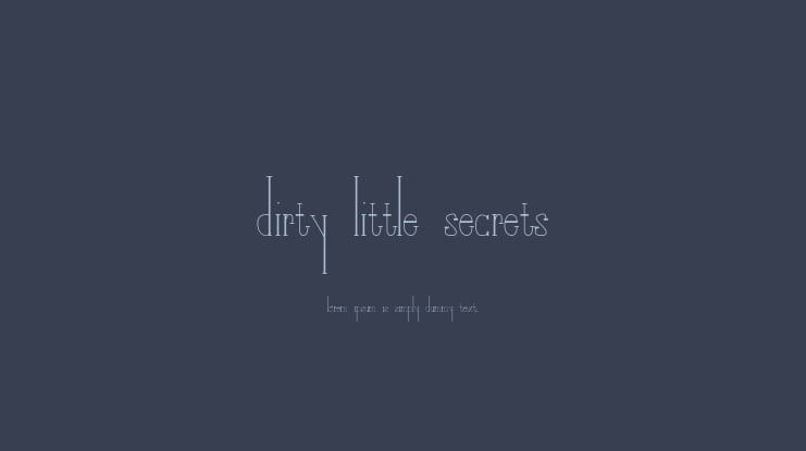 Dirty Little Secrets Font