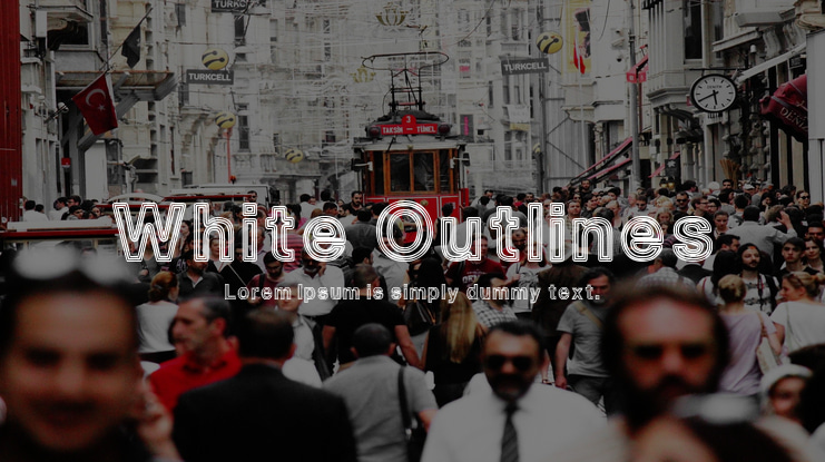 White Outlines Font