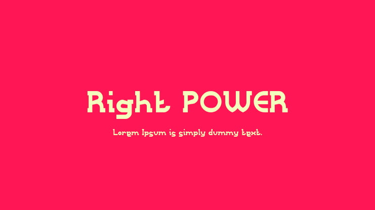 Right POWER Font
