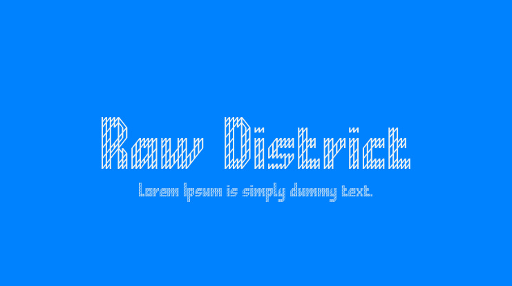 Raw District Font