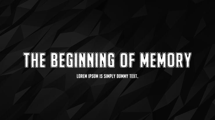 The Beginning Of Memory Font