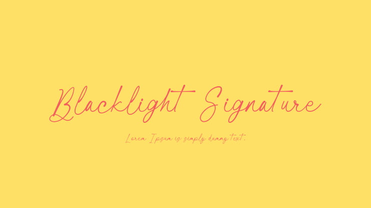 Blacklight Signature Font