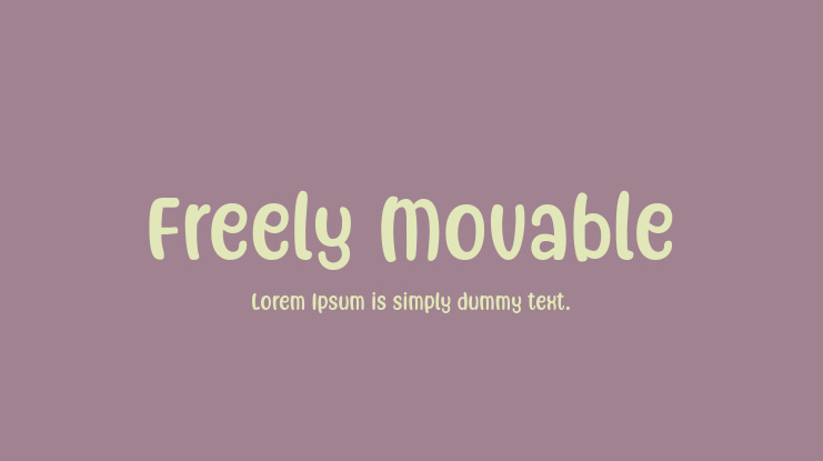 Freely Movable Font