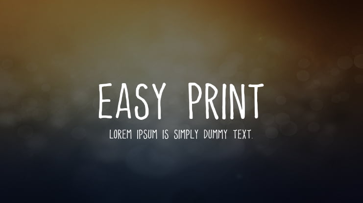 Easy Print Font