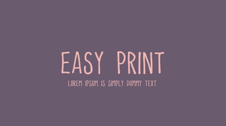 Easy Print Font