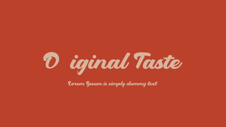 Original Taste Font Family