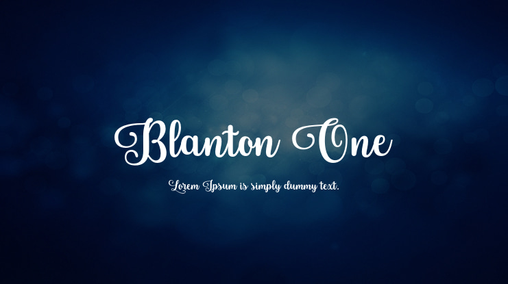 Blanton One Font Family