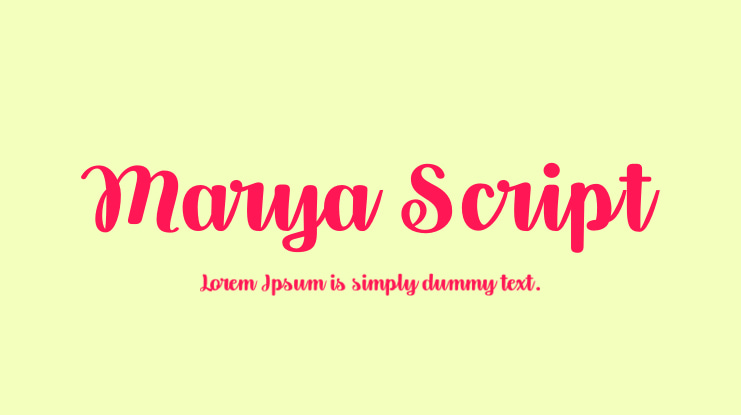 Marya Script Font