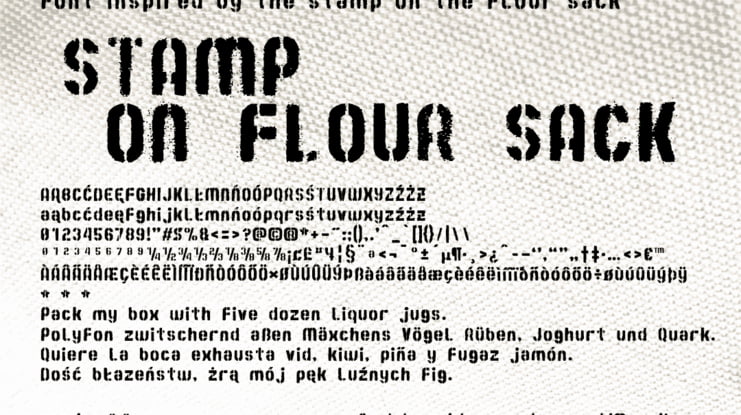 Stamp On Flour Sack Font