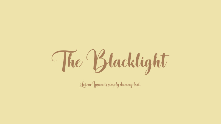 The Blacklight Font