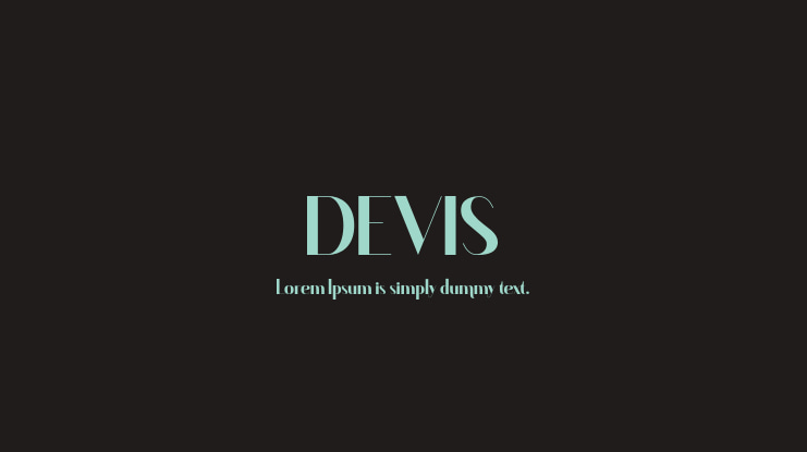 DEVIS Font