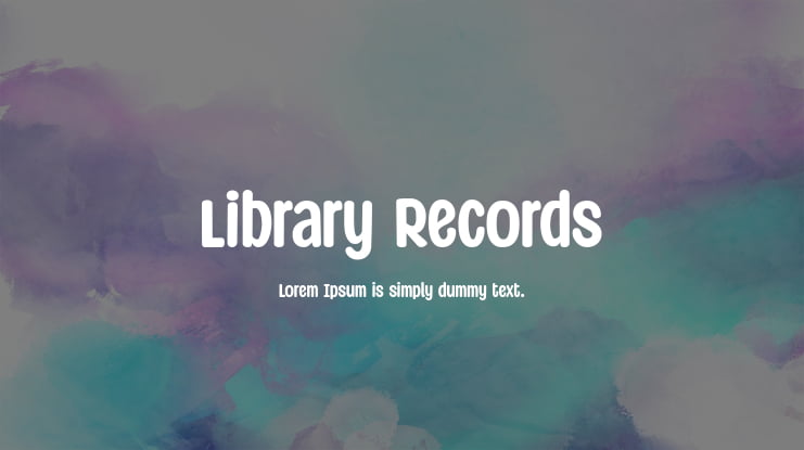 Library Records Font