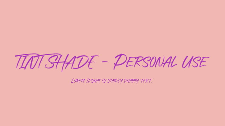 TINT SHADE - Personal Use Font