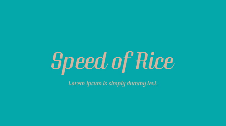 Speed of Rice Font