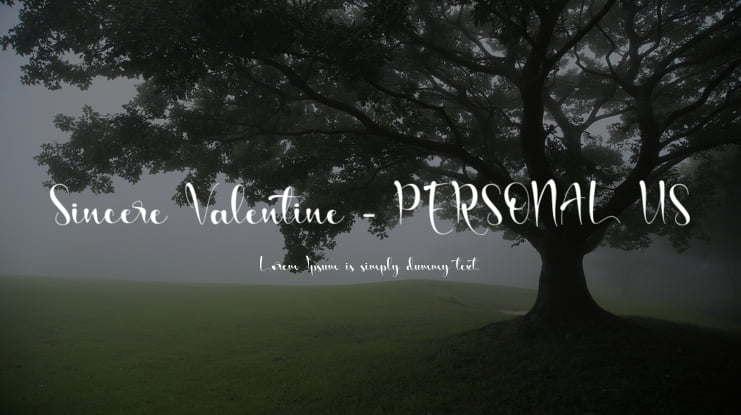 Sincere Valentine - PERSONAL US Font