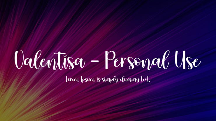 Valentisa - Personal Use Font