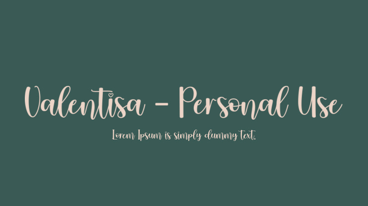 Valentisa - Personal Use Font