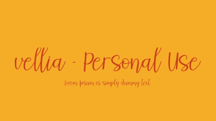 vellia - Personal Use Font