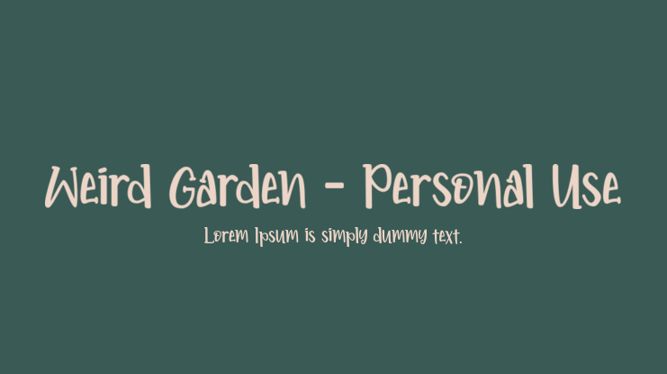 Weird Garden - Personal Use Font