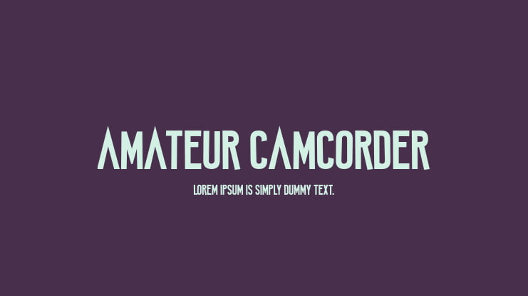 Amateur Camcorder Font