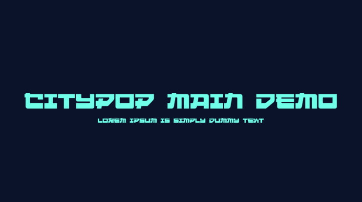 Citypop Main DEMO Font