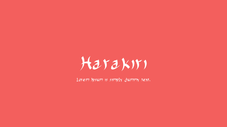 Harakiri Font