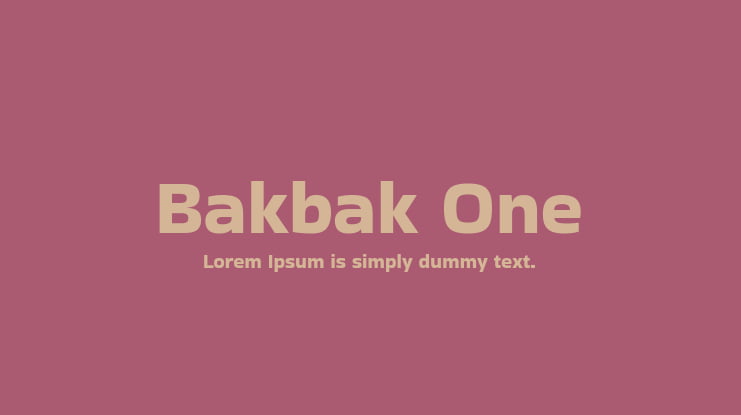 Bakbak One Font Family