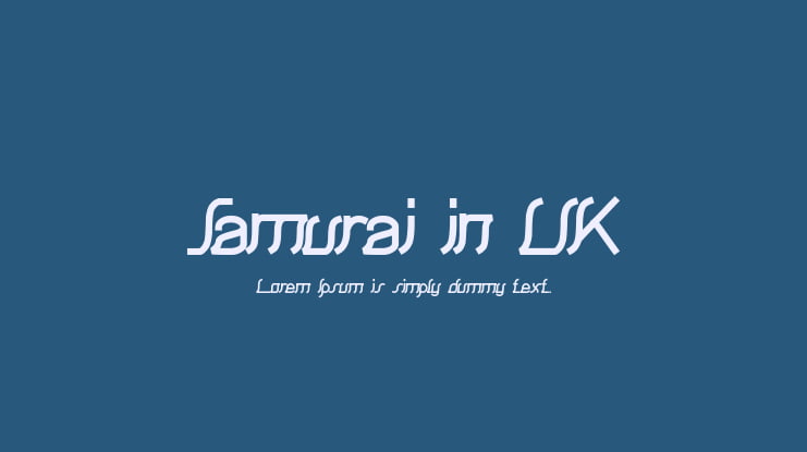 Samurai in UK Font