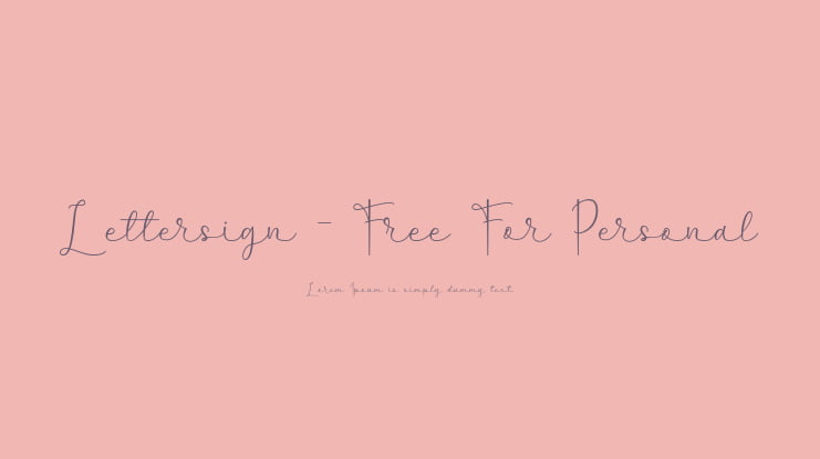 Lettersign - Free For Personal Font
