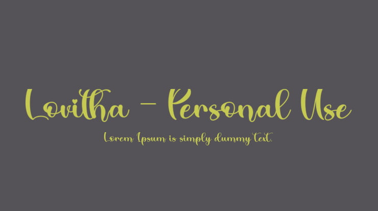 Lovitha - Personal Use Font