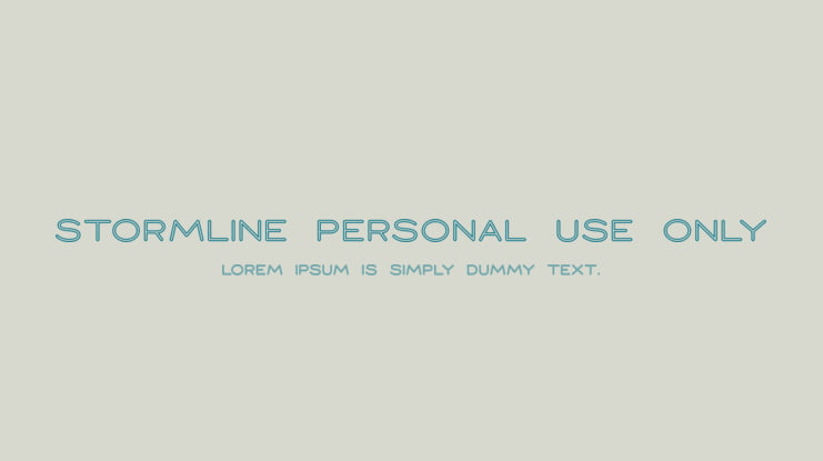 Stormline PERSONAL USE ONLY Font Family