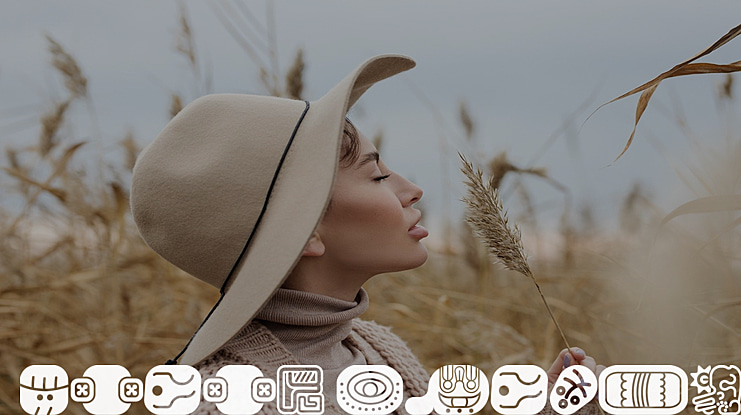 mayan glyphs fill Font Family