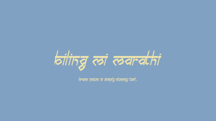 biling mi marathi Font Family