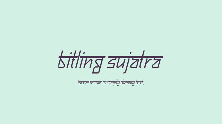 Bitling sujatra Font Family