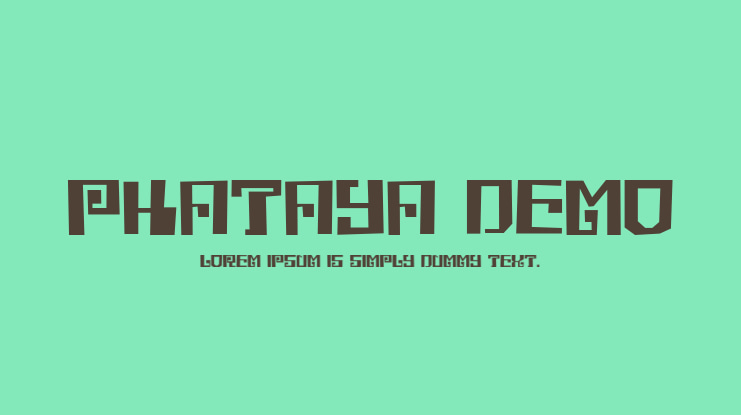 Phataya demo Font