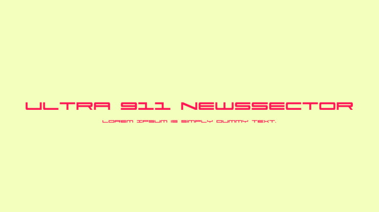 Ultra 911 NewsSector Font