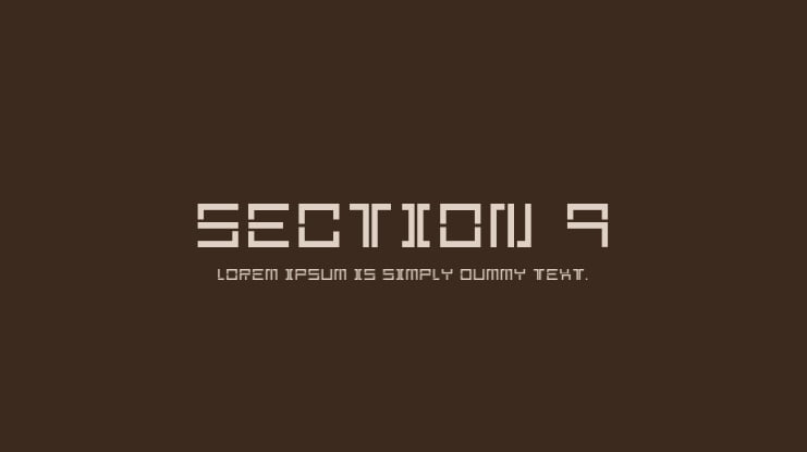 Section 9 Font Family