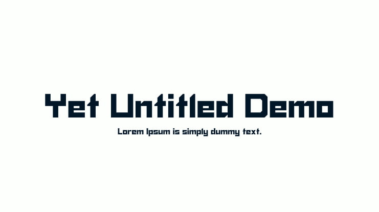Yet Untitled Demo Font