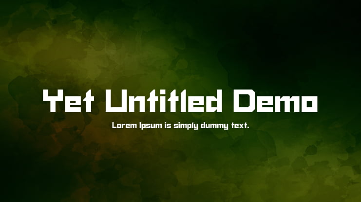 Yet Untitled Demo Font