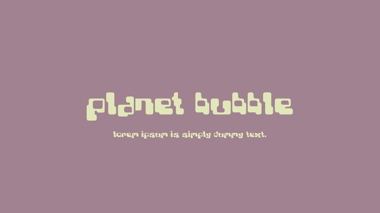 Planet Bubble Font