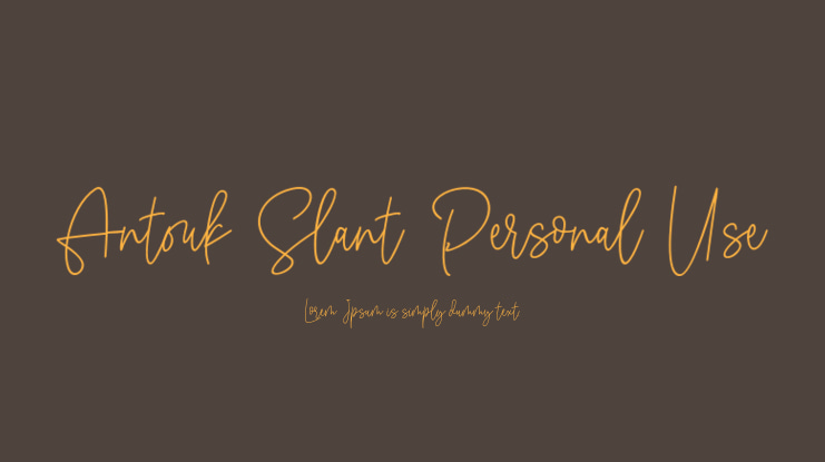 Antouk Slant Personal Use Font Family