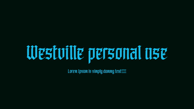 Westville personal use Font