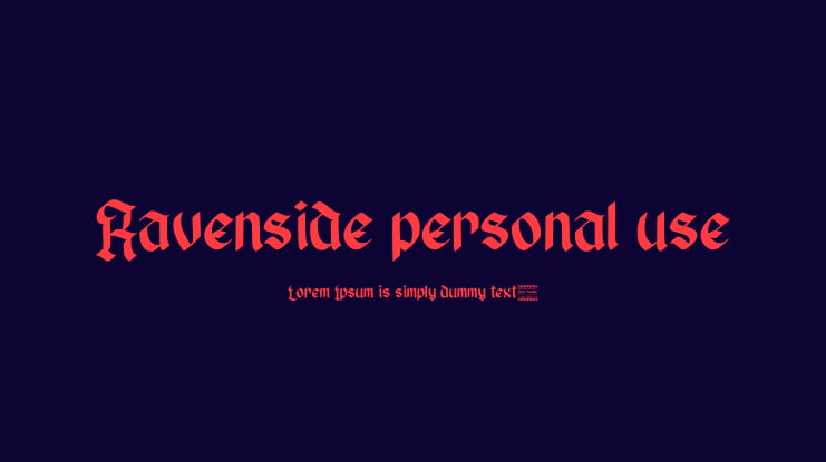 Ravenside personal use Font