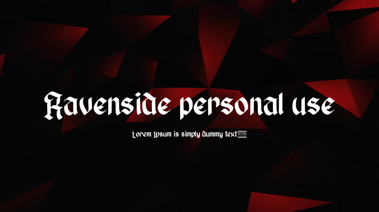 Ravenside personal use Font